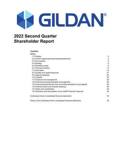 Thumbnail Gildan Quarterly Report 2022-q2