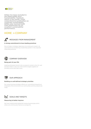 Thumbnail Gildan Sustainability Report 2013