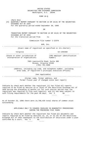 Thumbnail NVR Quarterly Report 1996-q3