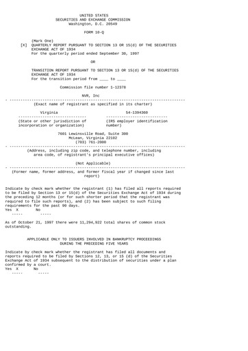 Thumbnail NVR Quarterly Report 1997-q3