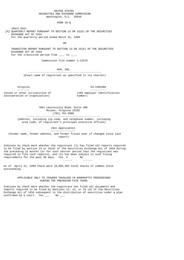 Thumbnail NVR Quarterly Report 1999-q1