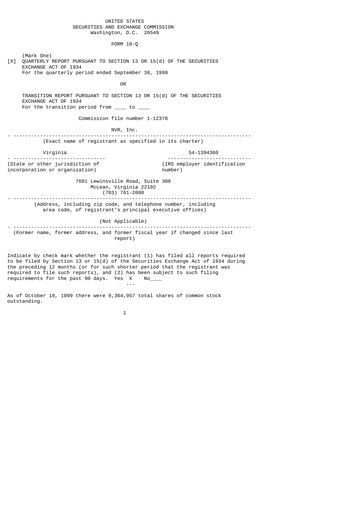 Thumbnail NVR Quarterly Report 1999-q3