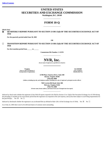Thumbnail NVR Quarterly Report 2005-q2