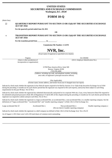 Thumbnail NVR Quarterly Report 2011-q2