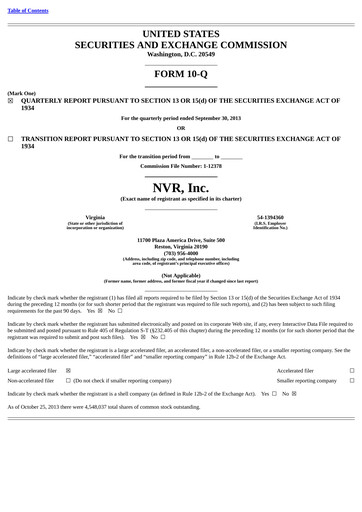 Thumbnail NVR Quarterly Report 2013-q3