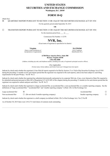 Thumbnail NVR Quarterly Report 2015-q3