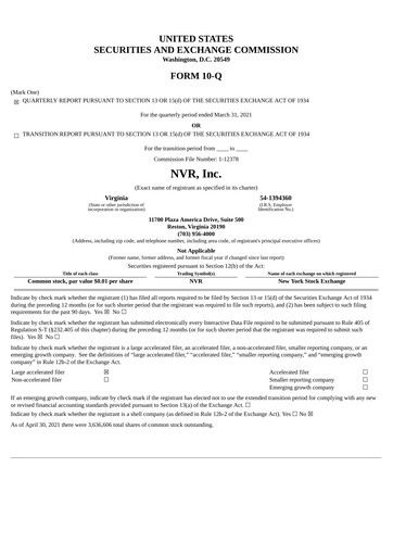 Thumbnail NVR Quarterly Report 2021-q1