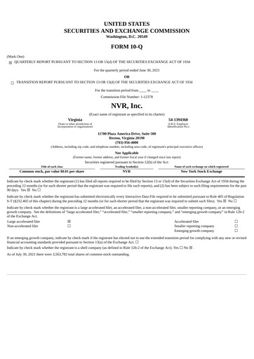 Thumbnail NVR Quarterly Report 2021-q2