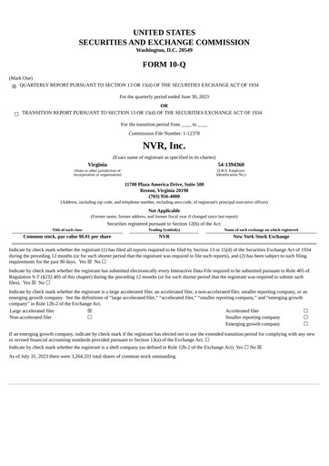 Thumbnail NVR Quarterly Report 2023-q2
