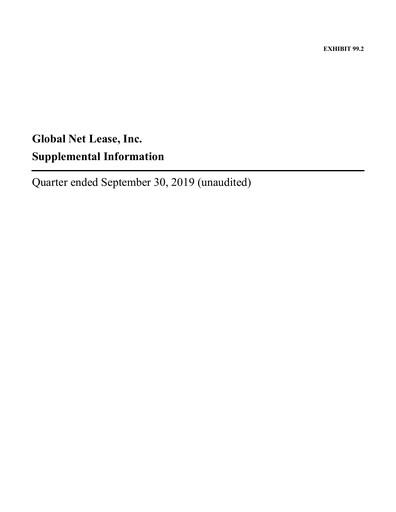 Thumbnail Global Net Lease
 Quarterly Report 2019-q3