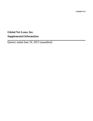 Thumbnail Global Net Lease
 Quarterly Report 2023-q2