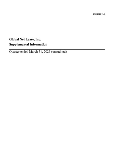 Thumbnail Global Net Lease
 Quarterly Report 2025-q1