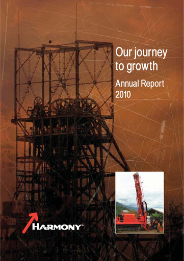 Thumbnail Harmony Gold Annual Report 2010