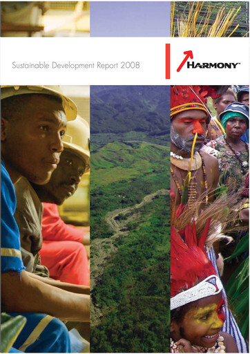 Thumbnail Harmony Gold Sustainability Report 2008