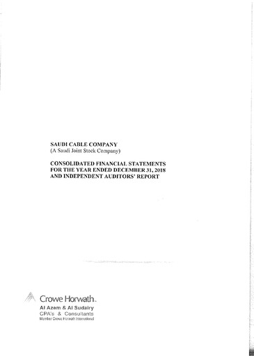 Thumbnail Saudi Cable Company Financial Statement 2018