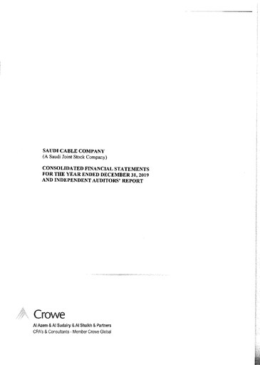 Thumbnail Saudi Cable Company Financial Statement 2019