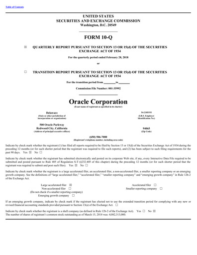 Thumbnail Oracle Quarterly Report 2018-q3