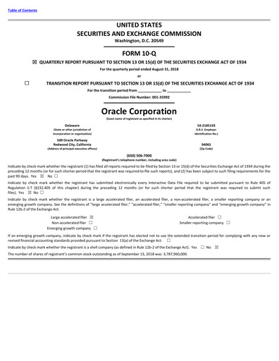 Thumbnail Oracle Quarterly Report 2019-q1