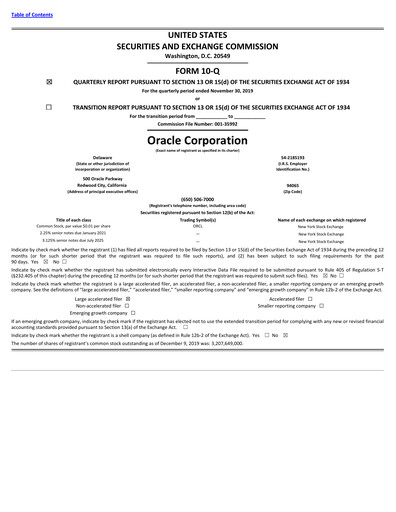 Thumbnail Oracle Quarterly Report 2020-q2