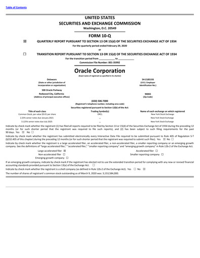 Thumbnail Oracle Quarterly Report 2020-q3