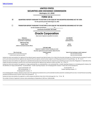 Thumbnail Oracle Quarterly Report 2023-q1