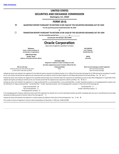 Thumbnail Oracle Quarterly Report 2023-q2