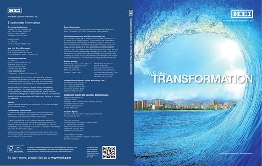 Thumbnail Hawaiian Electric Industries Annual Report 2015