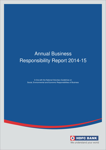 Thumbnail HDFC Bank ESG Report 2014-2015