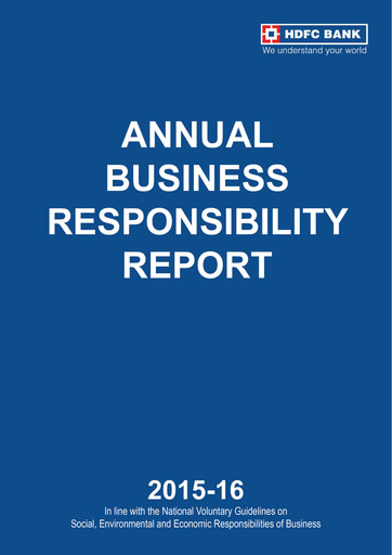 Thumbnail HDFC Bank ESG Report 2015-2016