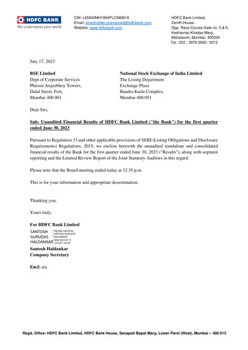 Thumbnail HDFC Bank Quarterly Report 2023-q1