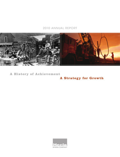 Thumbnail Hecla Mining
 Annual Report 2010