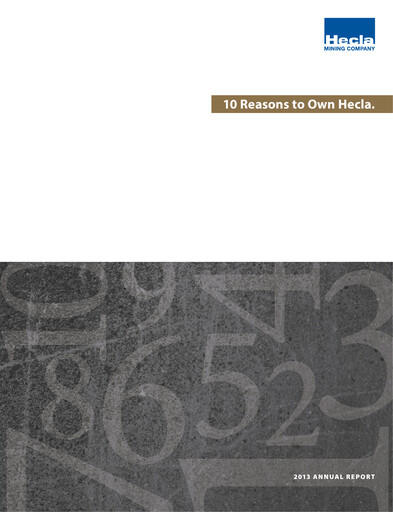 Thumbnail Hecla Mining
 Annual Report 2013