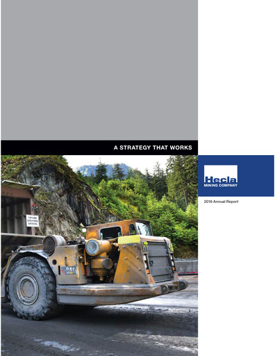 Thumbnail Hecla Mining
 Annual Report 2016