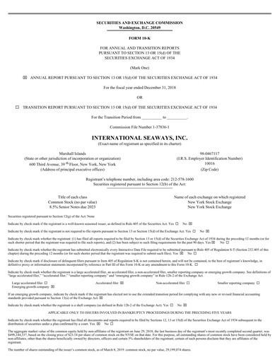 Thumbnail International Seaways Annual Report 2018