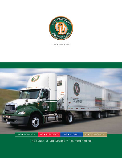 Thumbnail Old Dominion Freight Line
 Annual Report 2007