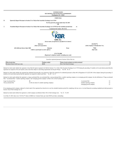 Thumbnail KBR
 Quarterly Report 2023-q2