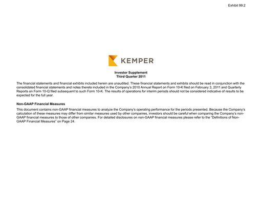 Thumbnail Kemper Quarterly Report 2011-q3