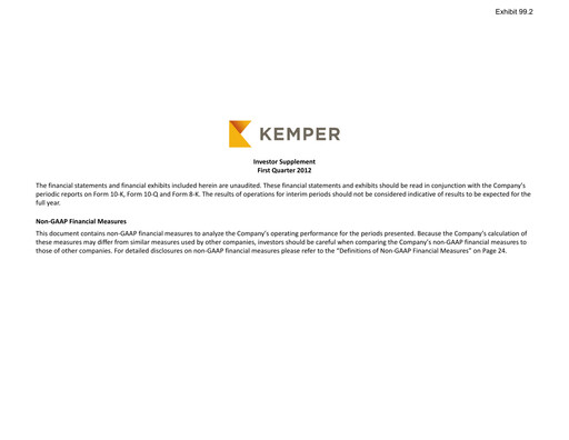 Thumbnail Kemper Quarterly Report 2012-q1