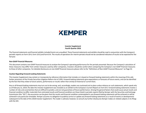 Thumbnail Kemper Quarterly Report 2018-q4