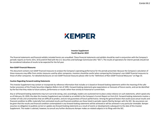 Thumbnail Kemper Quarterly Report 2019-q4