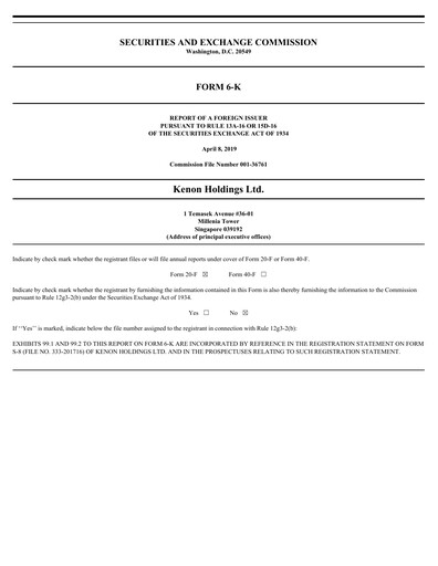 Vorschaubild Kenon Holdings Finanzbericht 2018