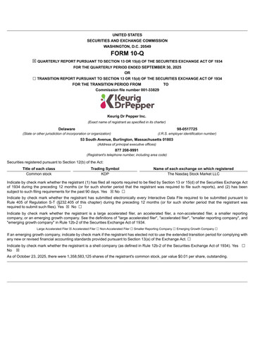 Thumbnail Keurig Dr Pepper Quarterly Report 2025-q3