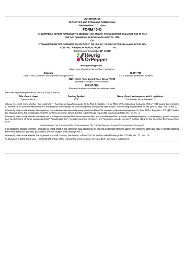 Thumbnail Keurig Dr Pepper Quarterly Report 2026-q2