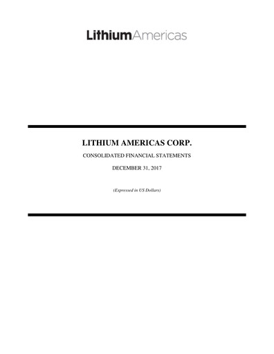 Thumbnail Lithium Americas Financial Statement 2017
