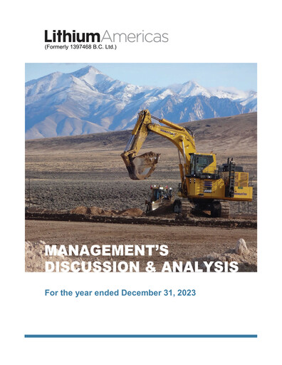 Thumbnail Lithium Americas Financial Statement 2023
