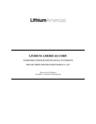 Thumbnail Lithium Americas Quarterly Report 2017-q1