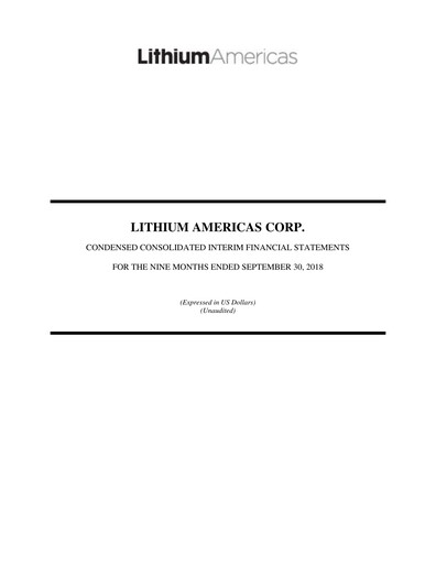 Thumbnail Lithium Americas Quarterly Report 2018-q3