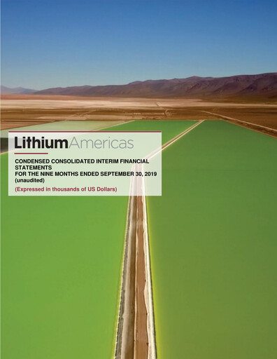 Thumbnail Lithium Americas Quarterly Report 2019-q3