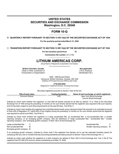 Thumbnail Lithium Americas Quarterly Report 2026-q1