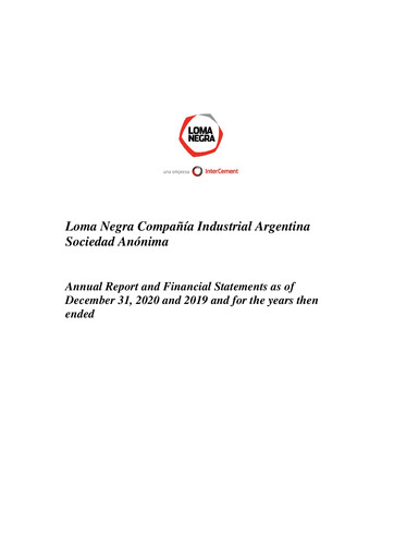 Miniature Loma Negra Bilan financier 2020